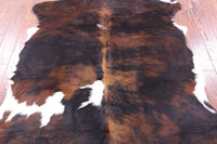 Thumbnail for Brindle Tricolor Natural Cowhide Rug - Large 6'11