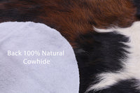 Thumbnail for Brindle Tricolor Natural Cowhide Rug - Large 6'11