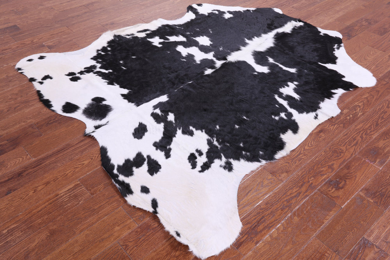 Black & White Natural Cowhide Rug - Large 6'11"H x 6'2"W