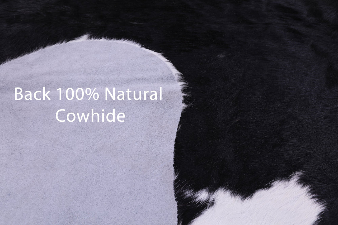 Black & White Natural Cowhide Rug - Large 6'11"H x 6'2"W