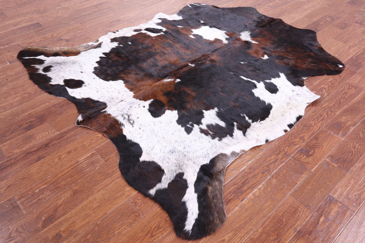 Tricolor Natural Cowhide Rug - Large 7'0"H x 6'10"W