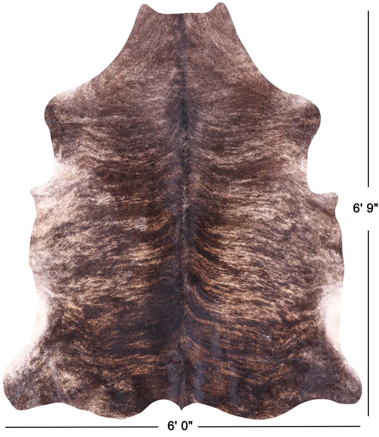 Brindle Brown Natural Cowhide Rug - Large 6'9"H x 6'0"W