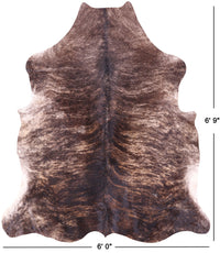 Thumbnail for Brindle Brown Natural Cowhide Rug - Large 6'9