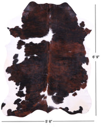 Thumbnail for Tricolor Natural Cowhide Rug - Large 6'9