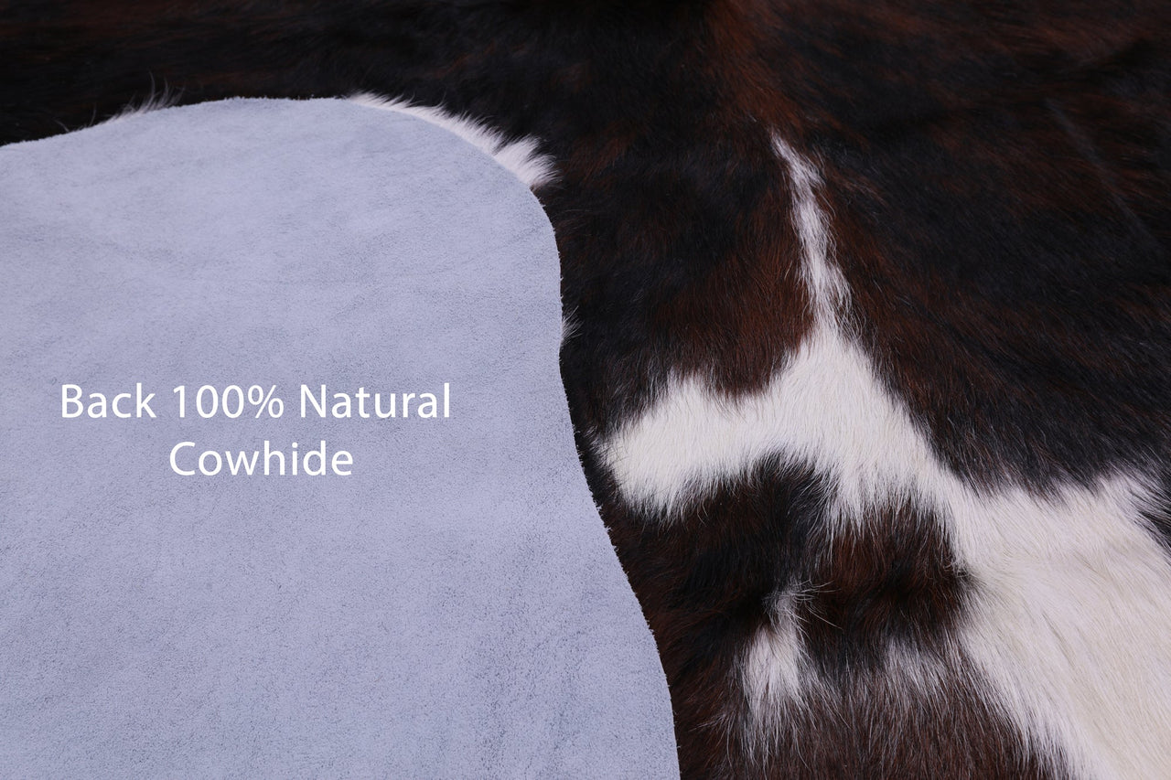 Tricolor Natural Cowhide Rug - Large 6'9"H x 5'6"W