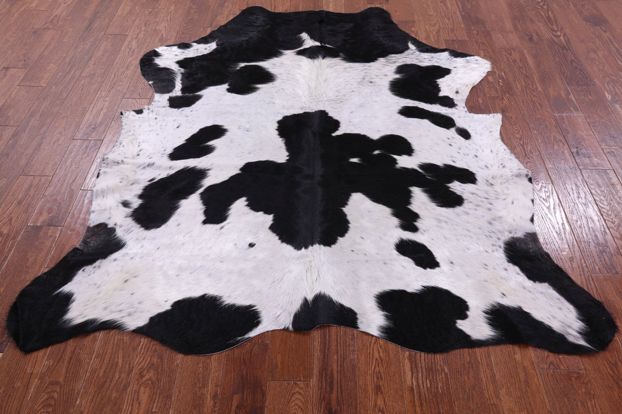 Black & White Natural Cowhide Rug - Large 6'9"H x 6'0"W