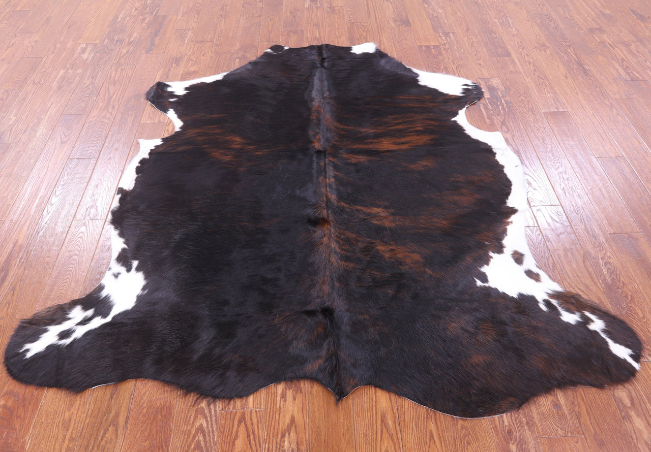 Brindle Tricolor Natural Cowhide Rug - Large 6'8"H x 6'6"W