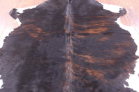 Thumbnail for Brindle Tricolor Natural Cowhide Rug - Large 6'8