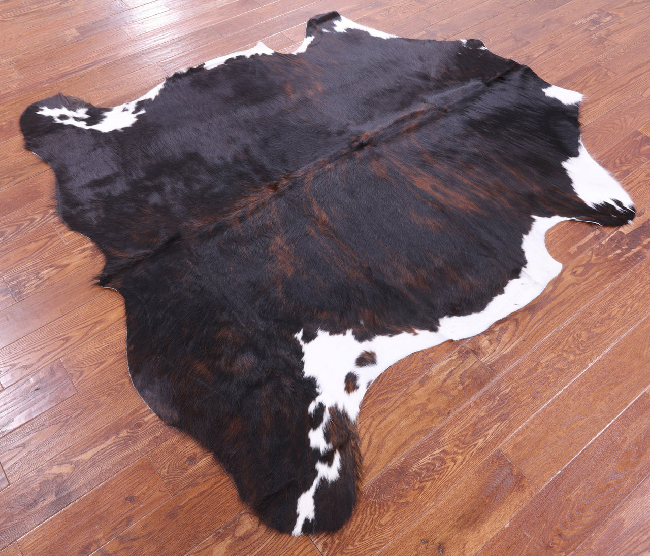 Brindle Tricolor Natural Cowhide Rug - Large 6'8"H x 6'6"W