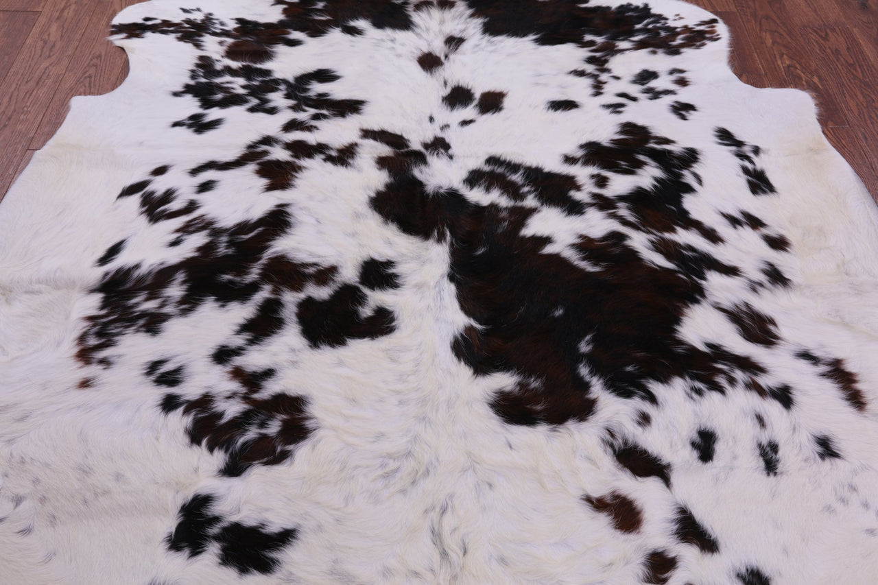 Black & White Natural Cowhide Rug - XLarge 7'4"H x 6'9"W