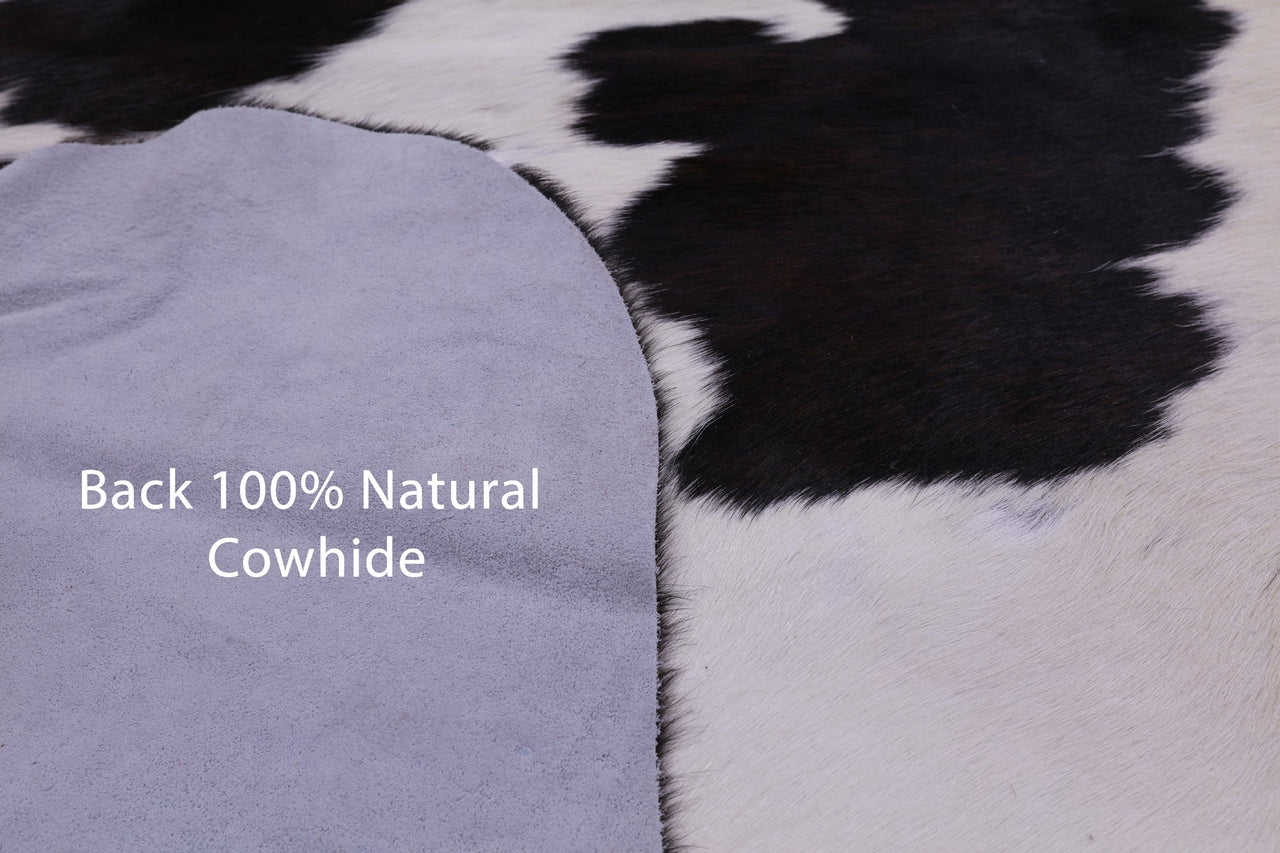 Black & White Natural Cowhide Rug - Large 7'4"H x 6'5"W