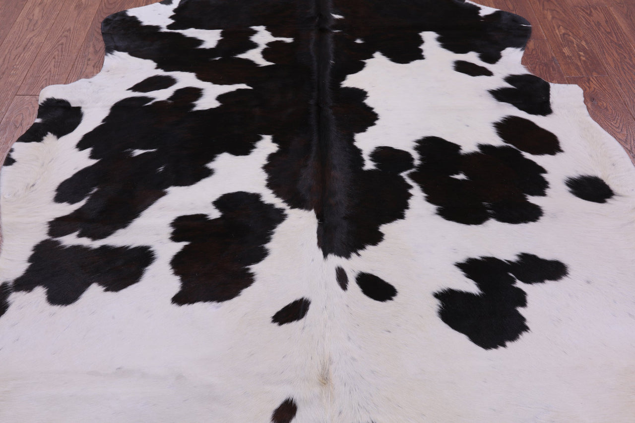 Black & White Natural Cowhide Rug - Large 7'4"H x 6'5"W