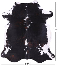 Thumbnail for Black & White Natural Cowhide Rug - Large 7'4