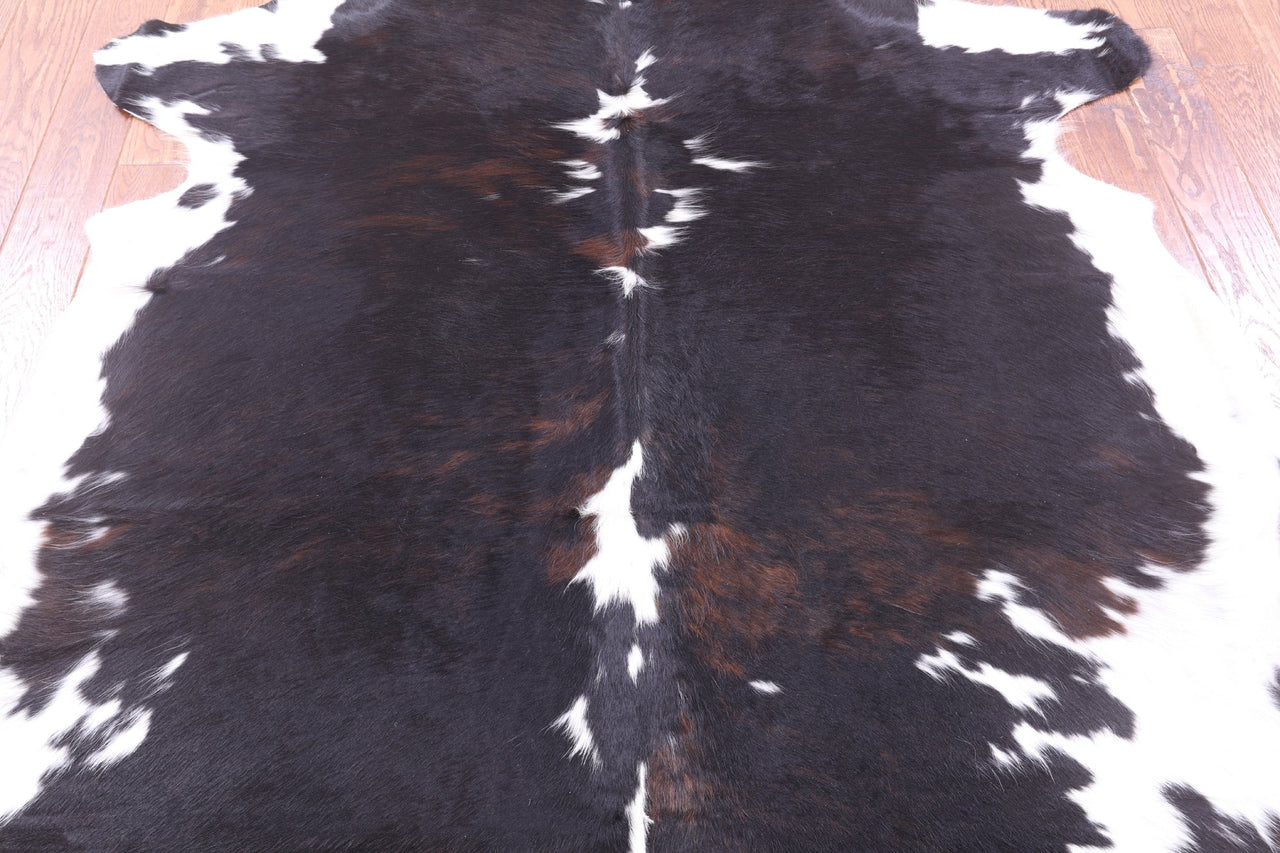 Black & White Natural Cowhide Rug - Large 7'4"H x 6'4"W