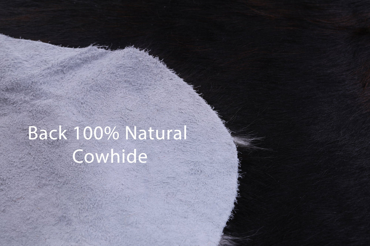 Black & White Natural Cowhide Rug - Large 7'4"H x 6'4"W