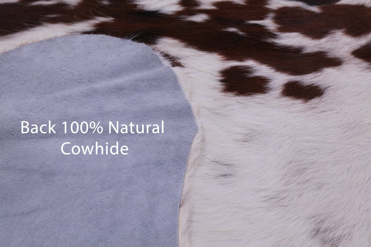 Brown & White Natural Cowhide Rug - XLarge 7'1"H x 6'4"W