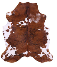 Thumbnail for Brown & White Natural Cowhide Rug - Large 7'1