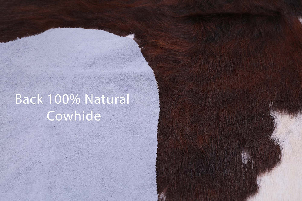 Brindle Brown & White Natural Cowhide Rug - XLarge 7'0"H x 6'1"W