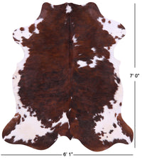 Thumbnail for Brindle Brown & White Natural Cowhide Rug - XLarge 7'0