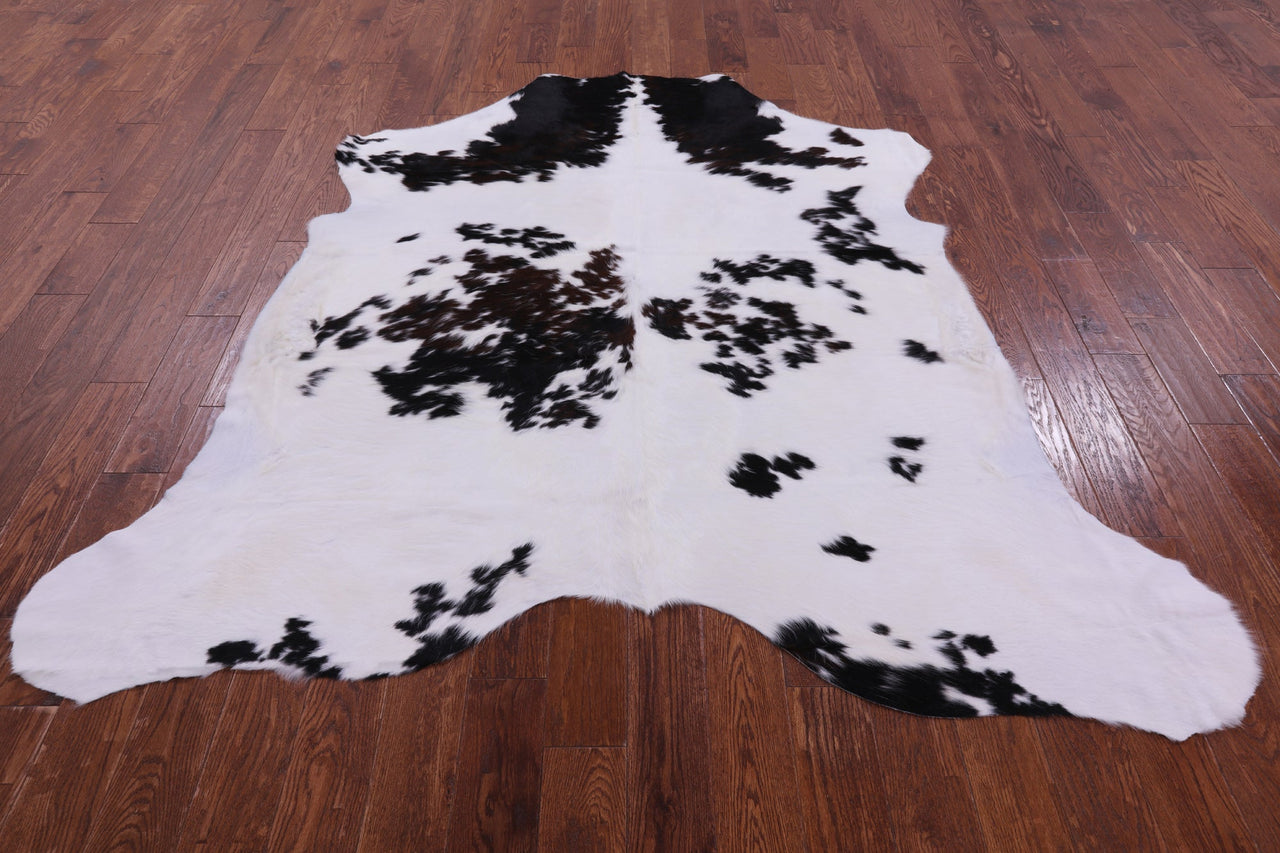 Black & White Natural Cowhide Rug - Large 7'1"H x 6'10"W