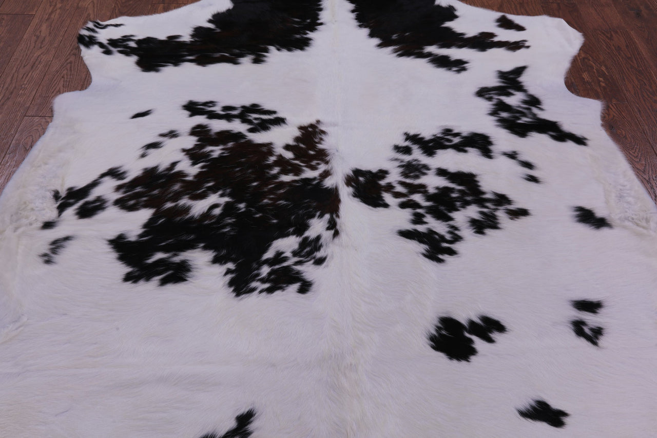 Black & White Natural Cowhide Rug - XLarge 7'1"H x 6'10"W