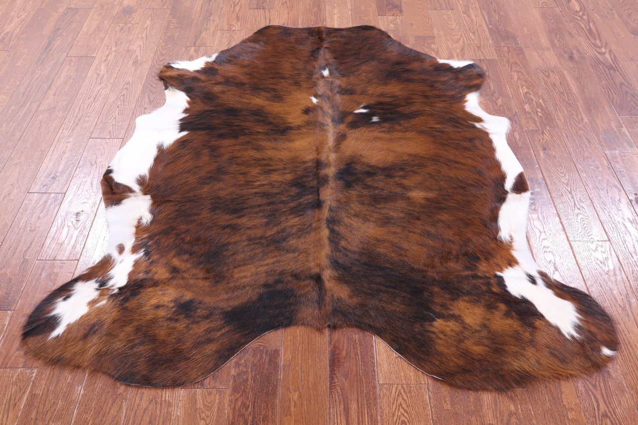 Brindle Tricolor Natural Cowhide Rug - Small 6'0"H x 5'5"W