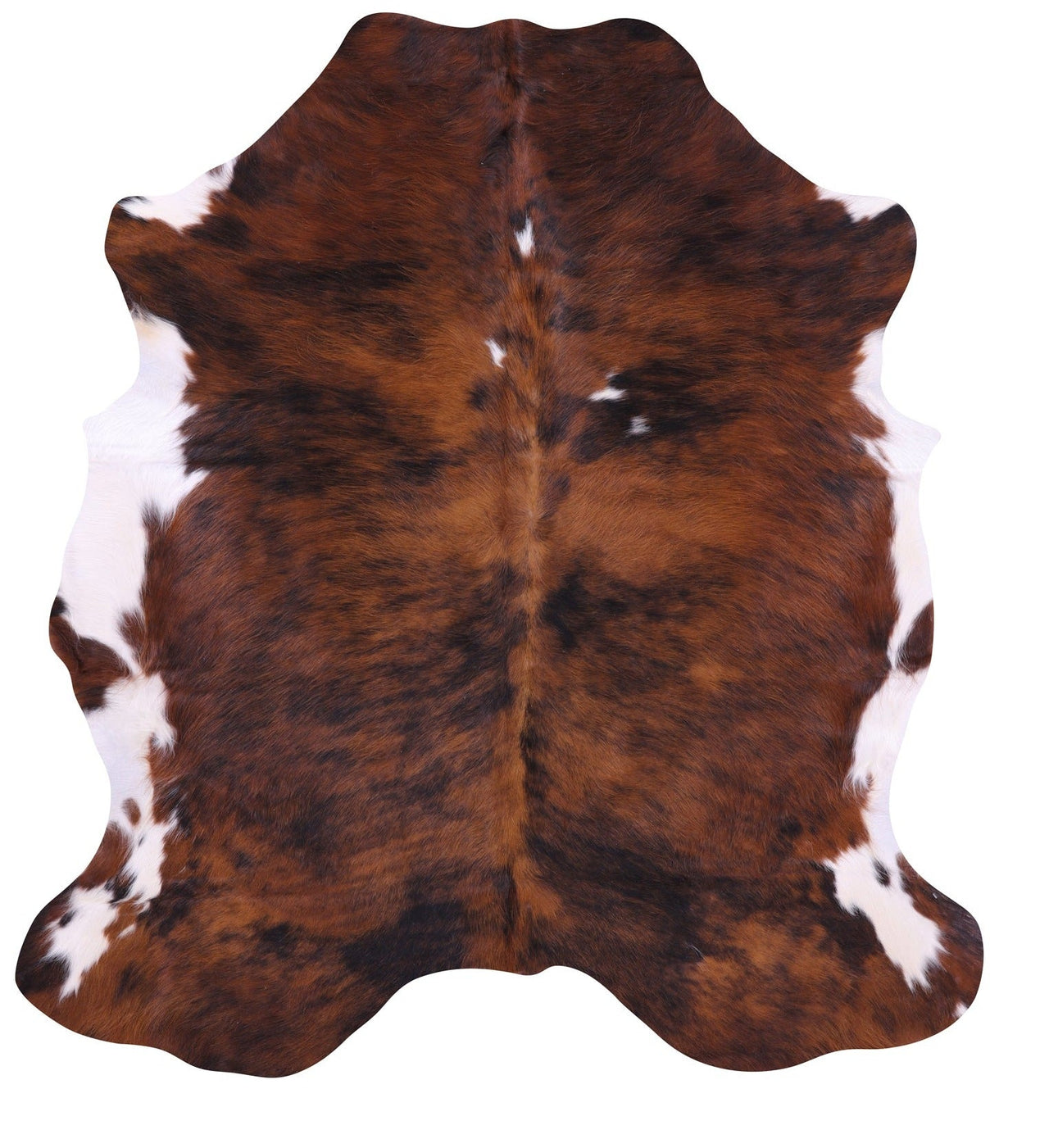 Brindle Tricolor Natural Cowhide Rug - Small 6'0"H x 5'5"W