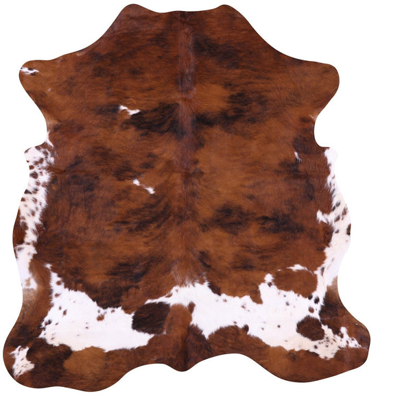 Brindle Brown & White Natural Cowhide Rug - Small 5'9"H x 5'5"W