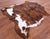 Brindle Brown & White Natural Cowhide Rug - Small 5'9"H x 5'5"W