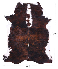 Thumbnail for Brindle Tricolor Natural Cowhide Rug - XLarge 7'5