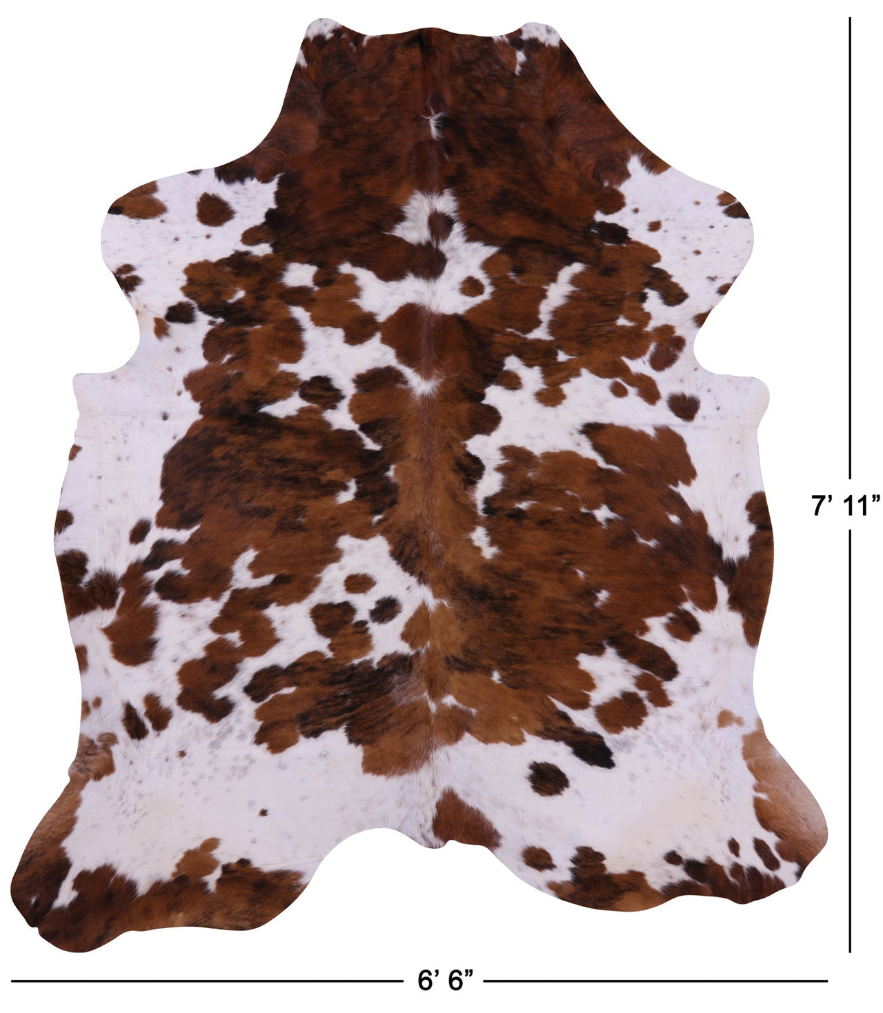 Brown & White Natural Cowhide Rug - XLarge 7'11"H x 6'6"W