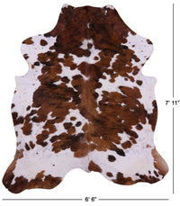 Thumbnail for Brown & White Natural Cowhide Rug - XLarge 7'11