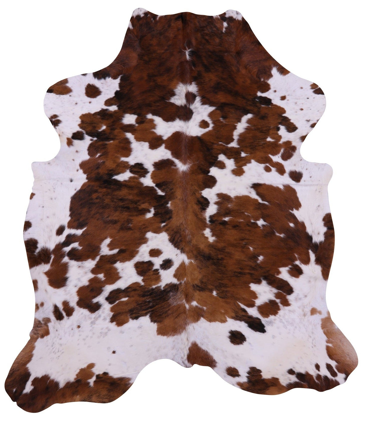 Brown & White Natural Cowhide Rug - XLarge 7'11"H x 6'6"W