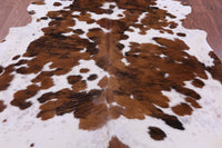 Thumbnail for Brown & White Natural Cowhide Rug - XLarge 7'11