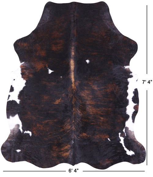 Dark Brindle Natural Cowhide Rug - X-Large 7'4