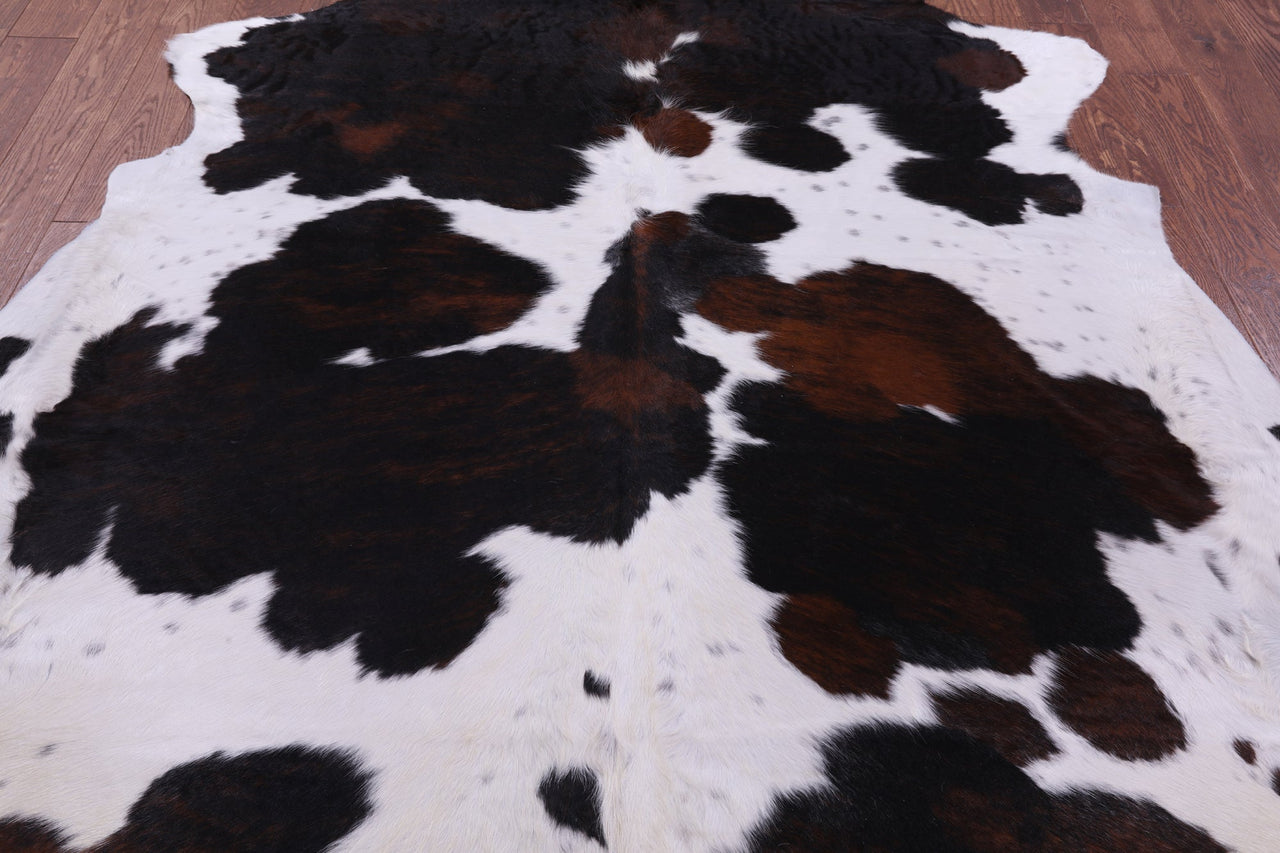 Tricolor Natural Cowhide Rug - XLarge 7'7"H x 6'6"W