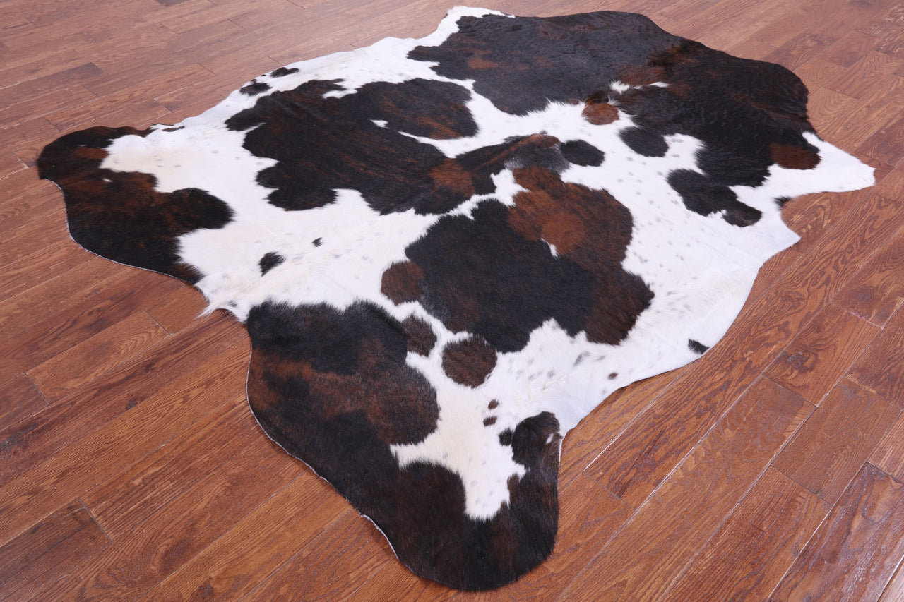 Tricolor Natural Cowhide Rug - XLarge 7'7"H x 6'6"W