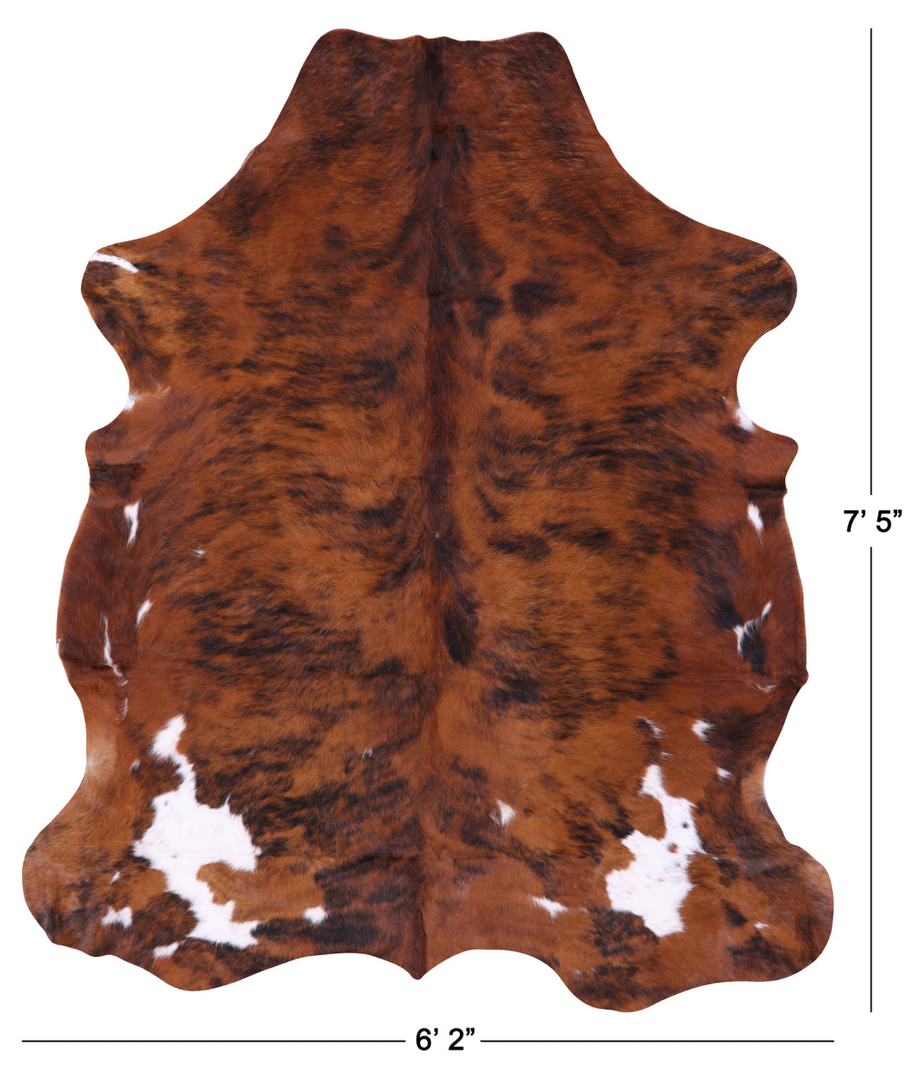 Brindle Brown Natural Cowhide Rug - XLarge 7'5"H x 6'2"W