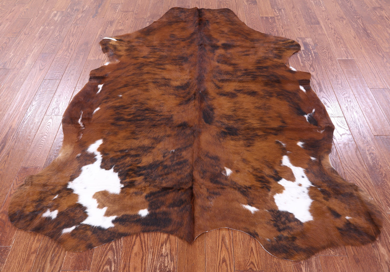 Brindle Brown Natural Cowhide Rug - XLarge 7'5"H x 6'2"W