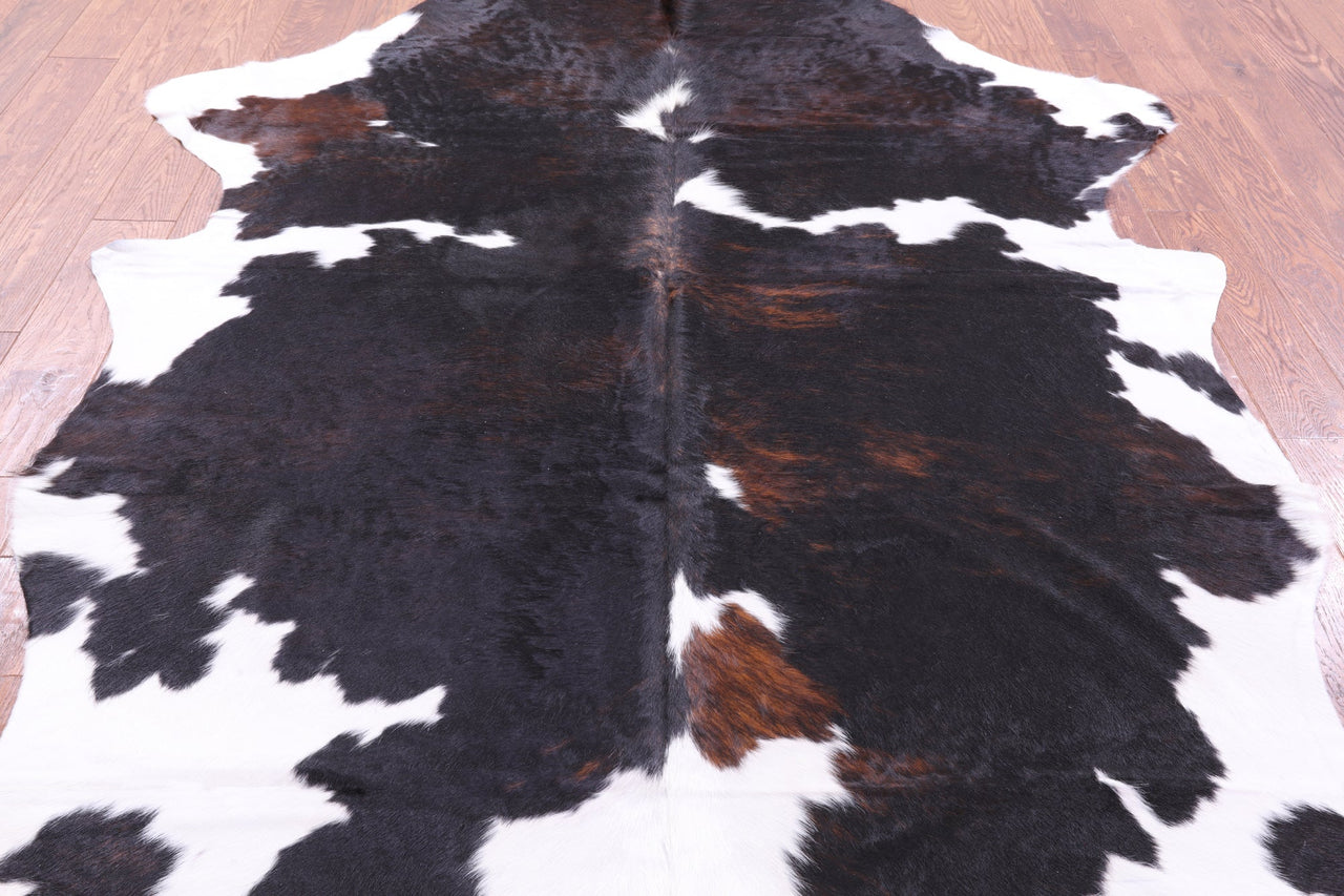 Tricolor Natural Cowhide Rug - XLarge 7'7"H x 5'3"W