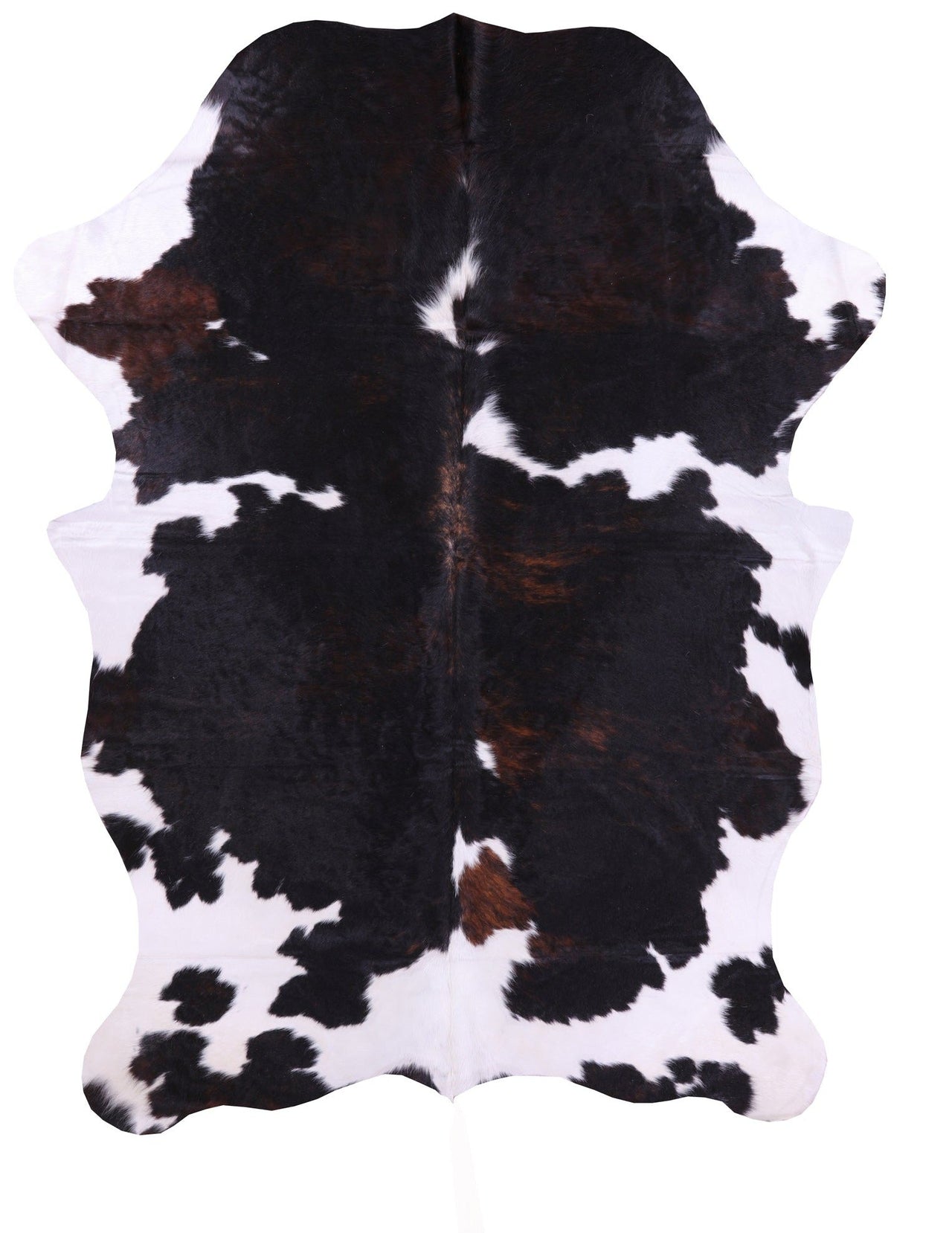 Tricolor Natural Cowhide Rug - XLarge 7'7"H x 5'3"W