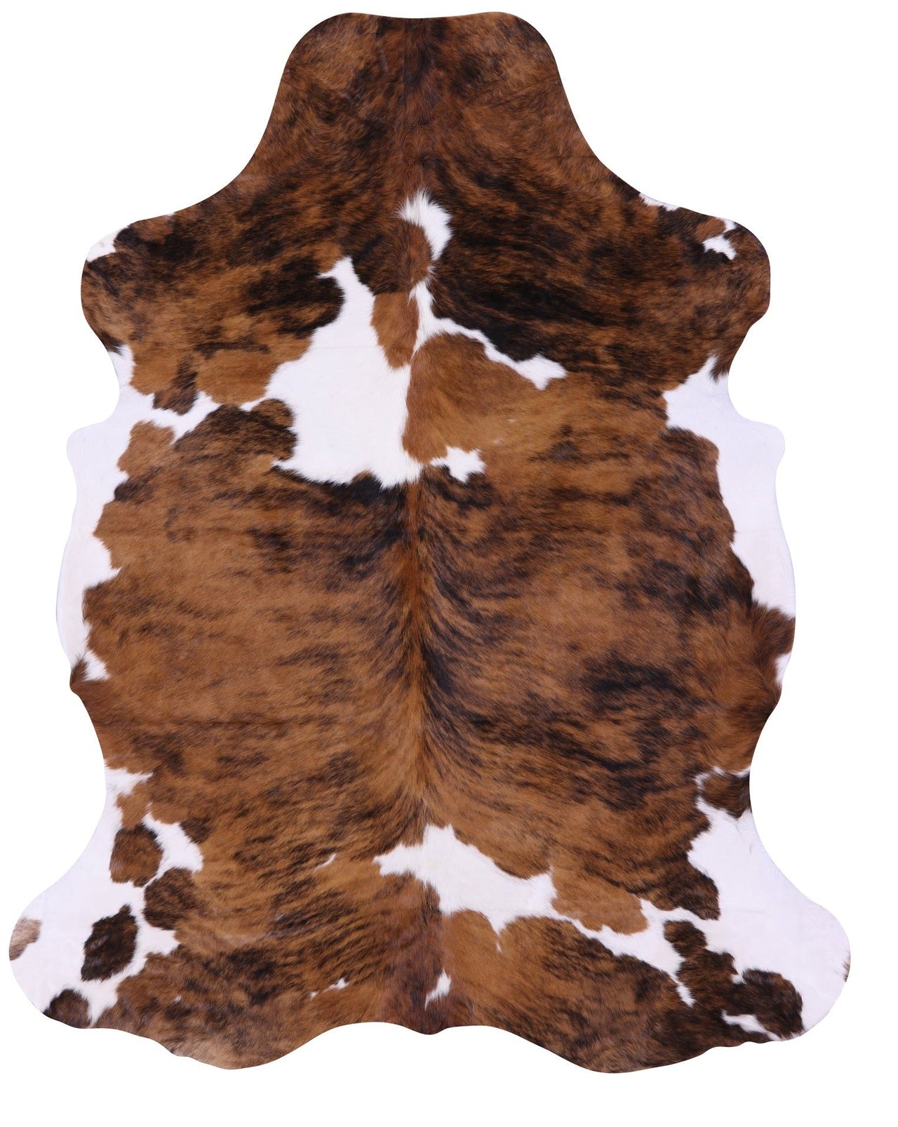 Brindle Brown & White Natural Cowhide Rug - XLarge 7'10"H x 6'2"W