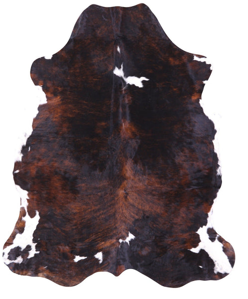 Brindle Tricolor Natural Cowhide Rug - XLarge 8'1"H x 6'7"W