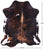 Brindle Tricolor Natural Cowhide Rug - XLarge 7'8"H x 6'9"W