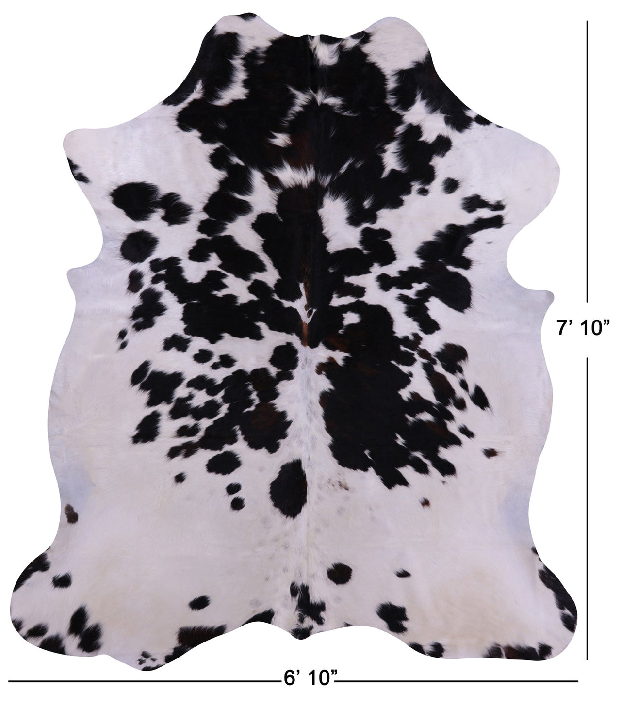 Black & White Natural Cowhide Rug - XLarge 7'10"H x 6'10"W