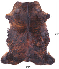 Thumbnail for Brindle Brown Natural Cowhide Rug - XLarge 7'7