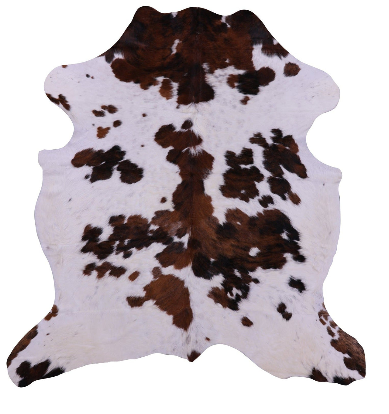 Brown & White Natural Cowhide Rug - Medium 6'10"H x 6'7"W