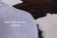 Thumbnail for Brown & White Natural Cowhide Rug - Medium 6'5