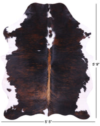 Thumbnail for Brindle Tricolor Natural Cowhide Rug - Medium 5'9