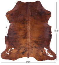 Thumbnail for Brindle Brown Natural Cowhide Rug - Medium 6'2